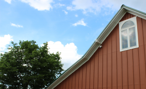 The open sky above Wooden Wheel Vineyards' event center.